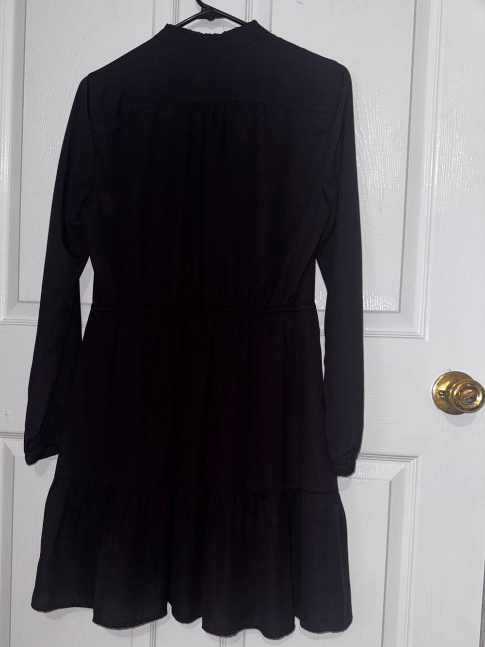 J.Crew Mercantile Black Long Sleeve Tiered Mini Dress | Size 4